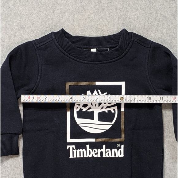 Timberland Baby Boy 18M Navy Blue Logo Sweatshirt Pullover Crew Neck Casual - Picture 6 of 9